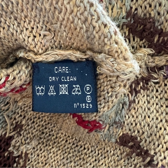 Ralph Lauren Women’s Hand Knit Southwest Silk Linen V-Neck Sweater Jumper Large - Picture 9 of 16